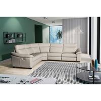 Ecksofa Dakar Grau B: 299x299 cm - Schwarz/Grau, Design, Leder (299/299cm) - Livetastic