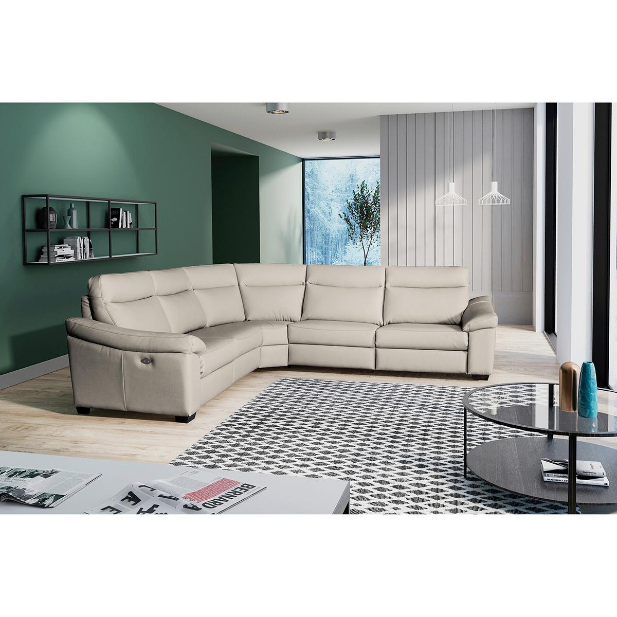 Ecksofa Dakar Grau B: 299x299 cm - Schwarz/Grau, Design, Leder (299/299cm) - Livetastic