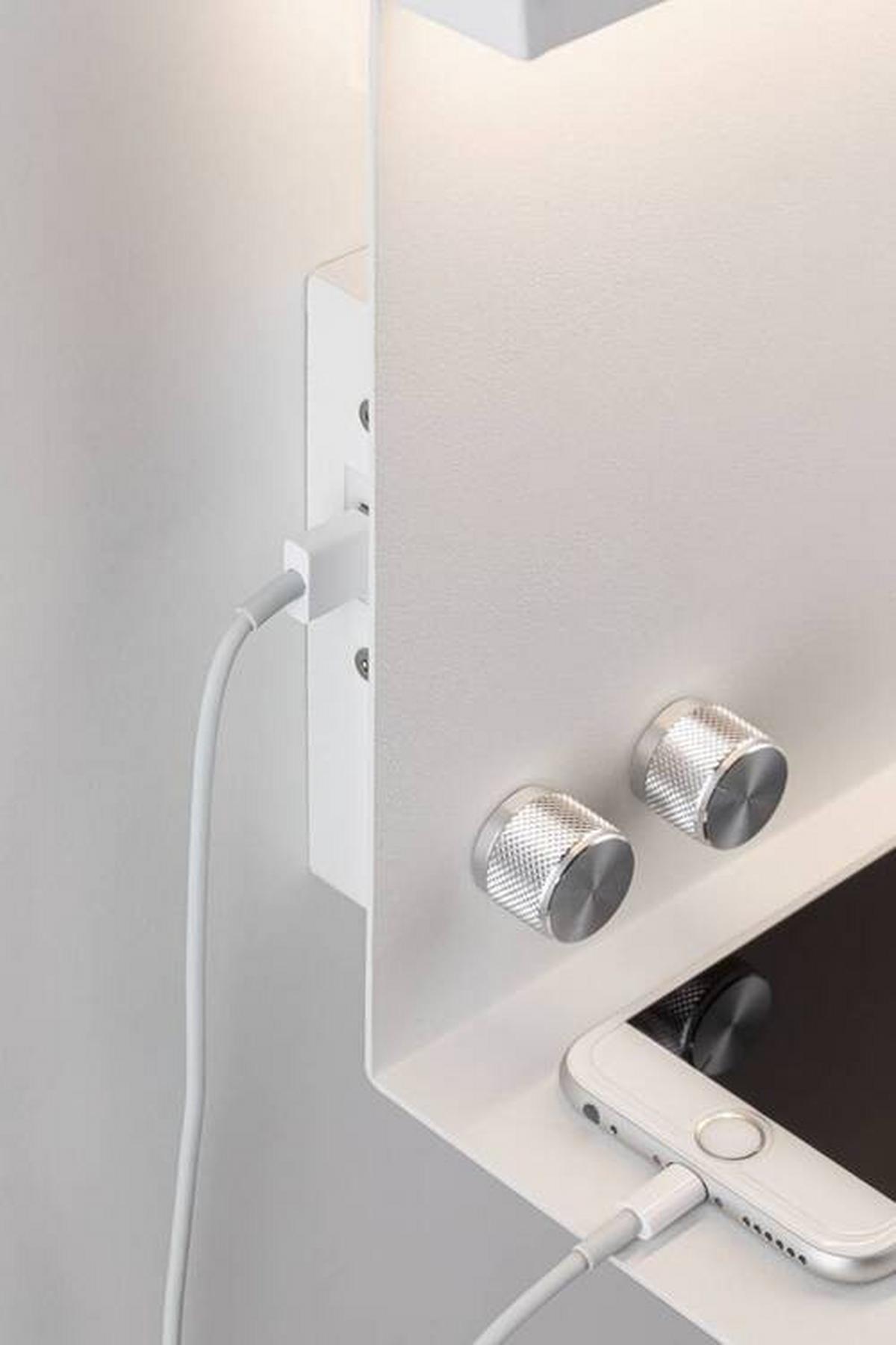 LED-Wandleuchte Jarina 1-Flammig USB-Anschluss - Weiß, Design, Metall (35/20cm) - Paulmann