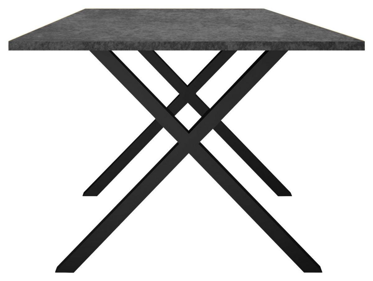 Esstisch Alex Graphitfarben, Schwarz - Schwarz/Graphitfarben, MODERN, Holzwerkstoff/Metall (160/90/78cm) - Livetastic