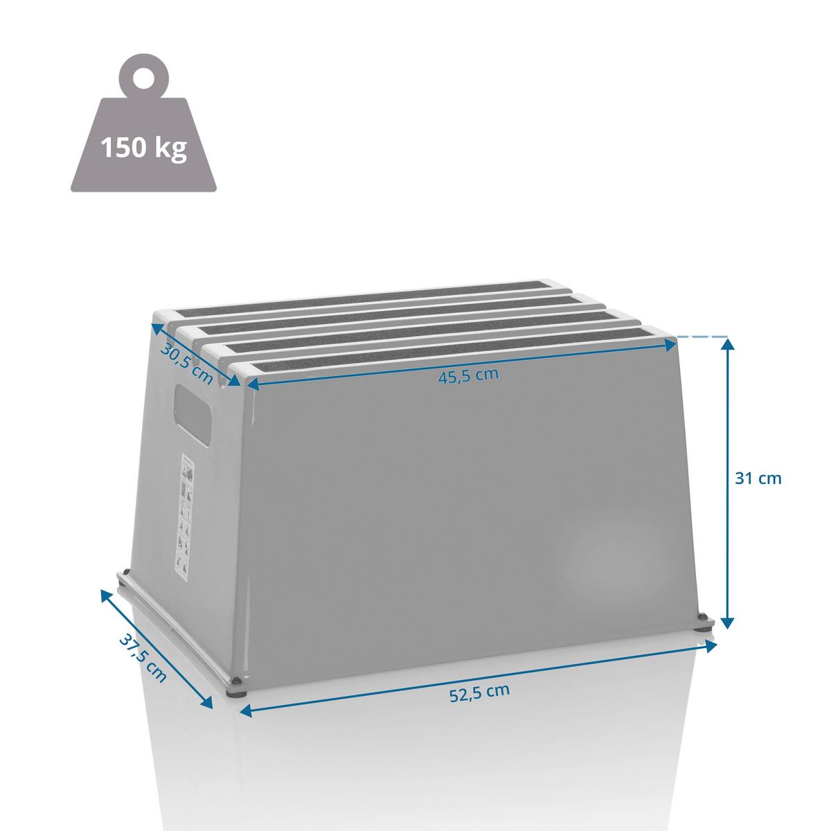 Tritthocker Tio-E1 - Blau, Basics, Kunststoff (52,5/31/37,5cm) - MID.YOU