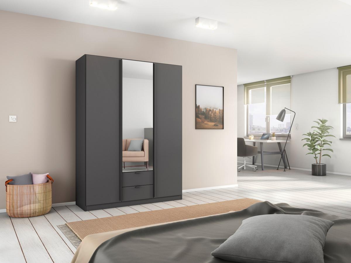 DREHTÜRENSCHRANK Style-Up Grau B: 136cm - Grau, MODERN, Holzwerkstoff (136/197/54cm) - Rauch Möbel