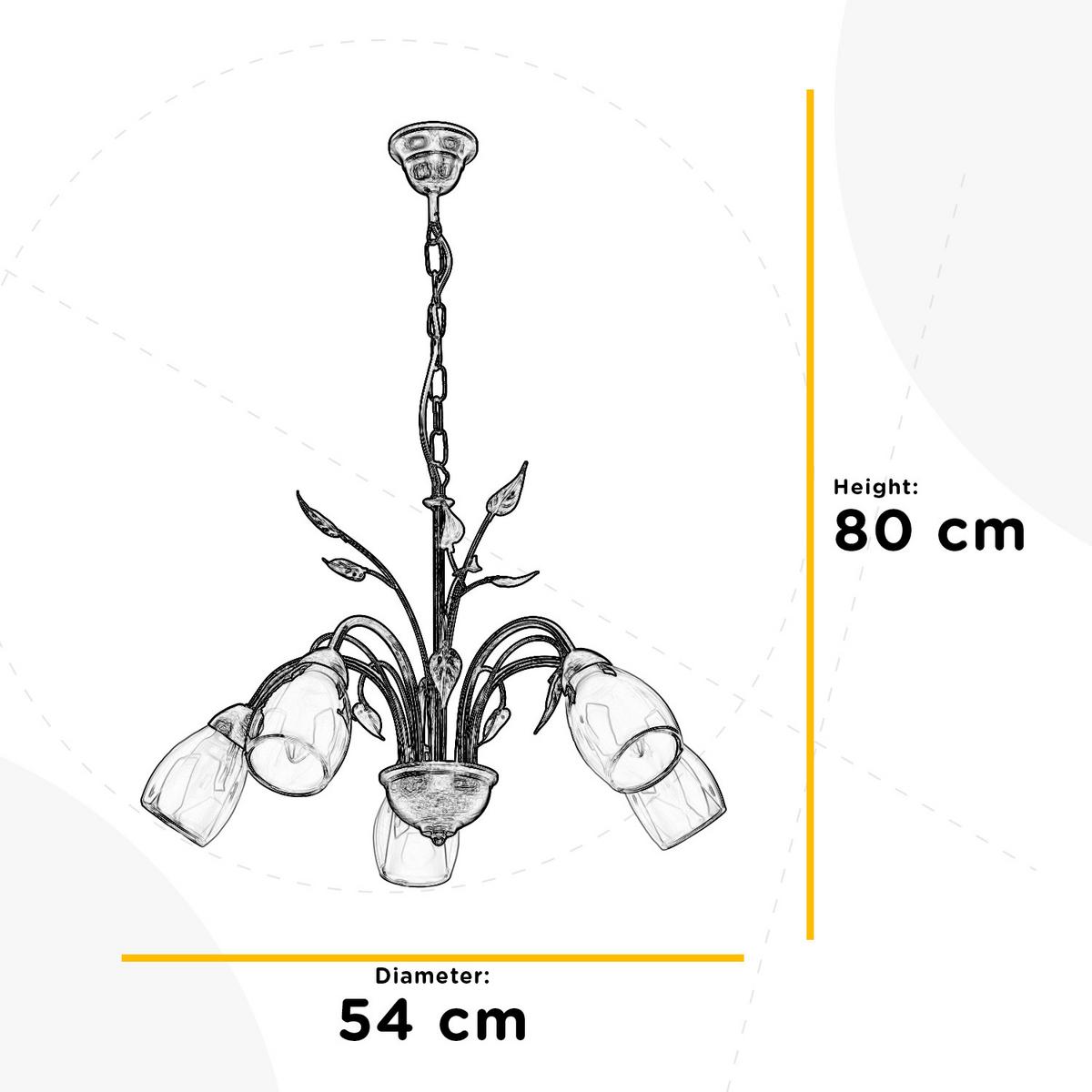 Kronleuchter Rosso Braun L: 55 cm - Braun, Basics, Metall (55/55/80cm)