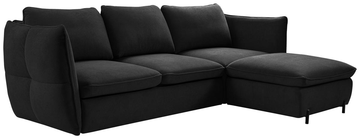 Ecksofa Baloo, Schwarz S: 262x178 cm - Schwarz, MODERN, Textil (262/178cm) - MID.YOU