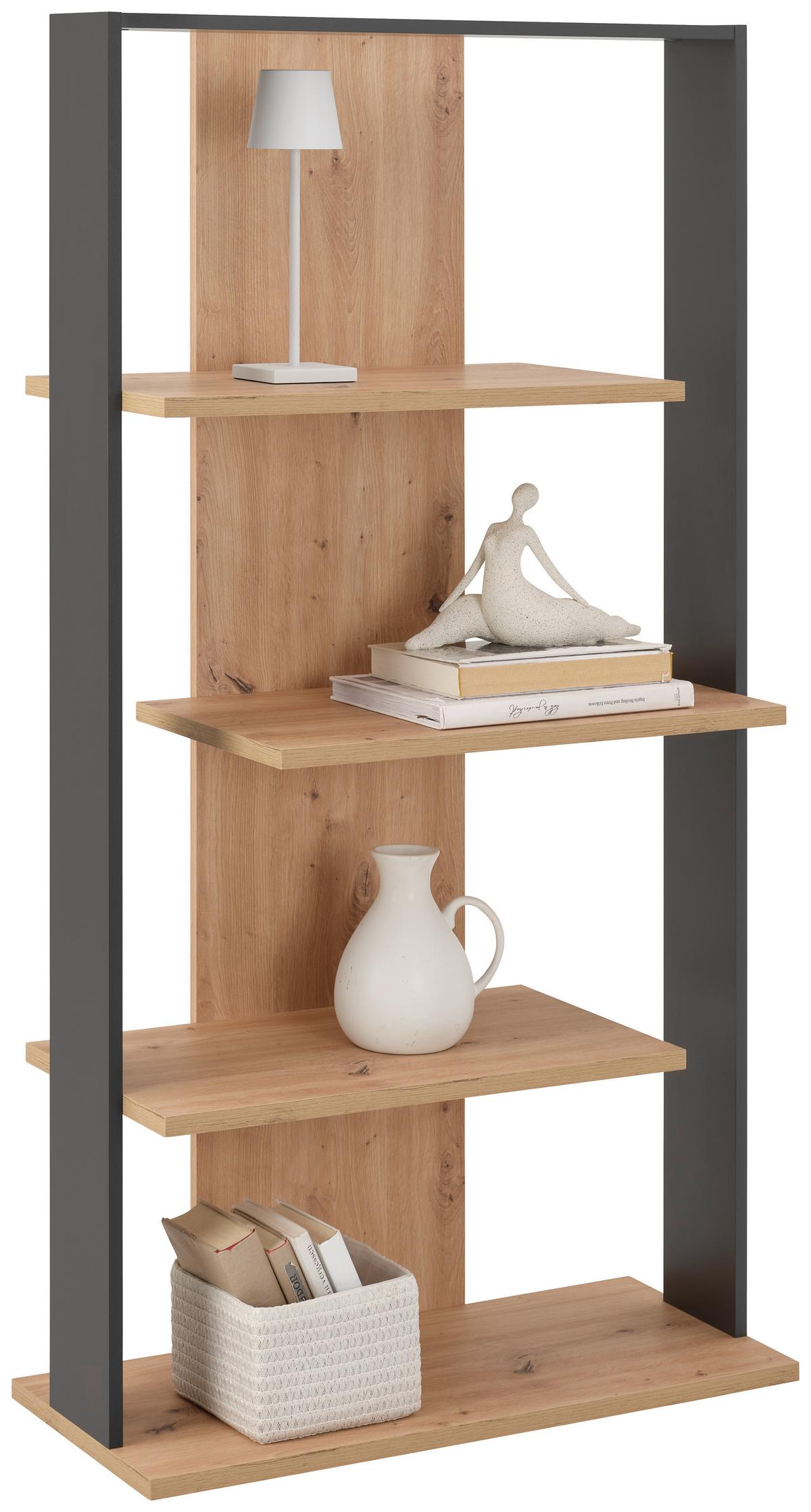 Regal Erik - Anthrazit/Schwarz, MODERN, Holzwerkstoff (80/157,4/35cm)