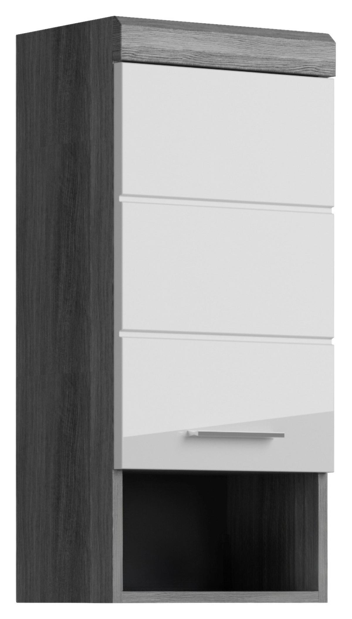 Hängeschrank Scout - Weiß Hochglanz/Anthrazit, MODERN, Holzwerkstoff (37/79/24cm) - MID.YOU