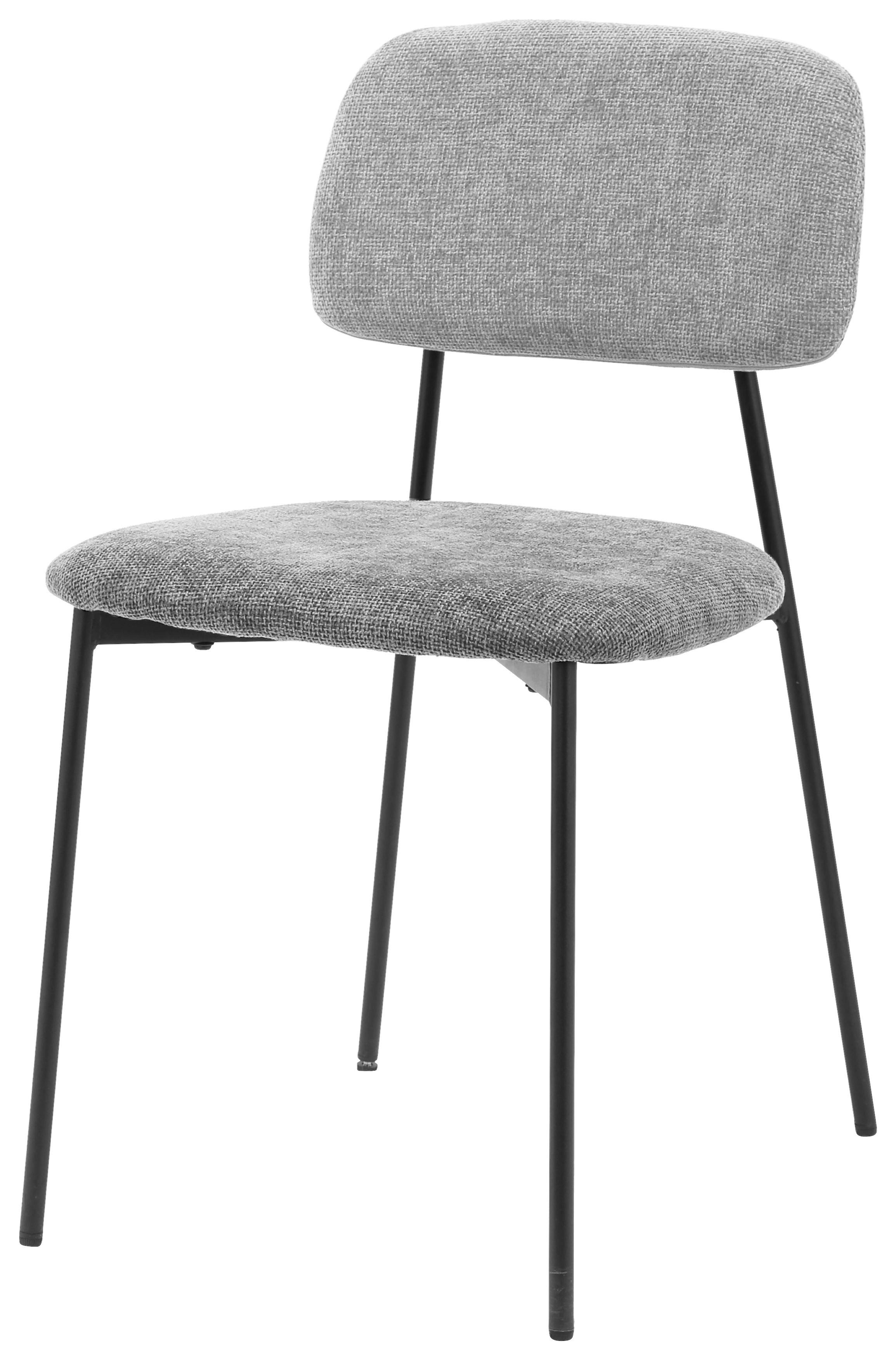 Vierfußstuhl Sören Giga-S - Graublau/Schwarz, KONVENTIONELL, Textil/Metall (44/78/49cm)