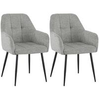 Armlehnstuhl Mira Webstoff Grau, B: 58 Cm - Schwarz/Grau, KONVENTIONELL, Textil/Metall (58/88/63cm) - MID.YOU