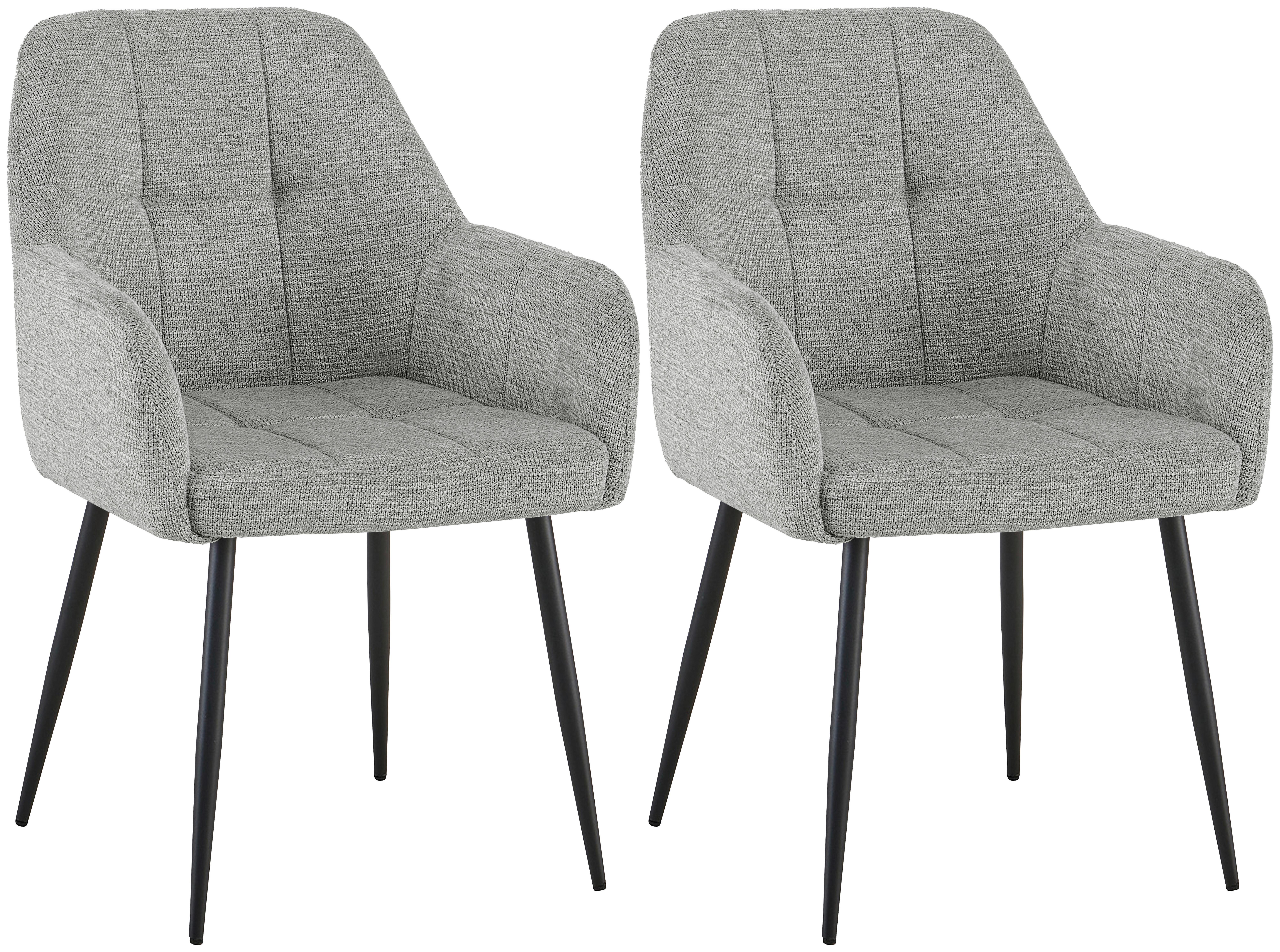 Armlehnstuhl Mira Webstoff Grau, B: 58 cm