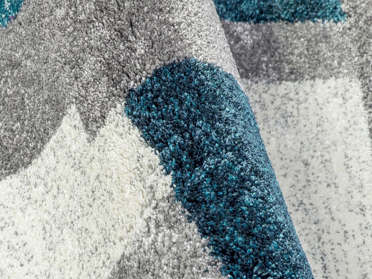 Webteppich Grau/Petrol Astor Grid B/L: 200/290 cm - Petrol/Grau, KONVENTIONELL, Textil (200/290cm) - Novel