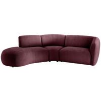 Ecksofa Jesi, Bordeaux S: 182x276 Cm - Bordeaux/Schwarz, MODERN, Textil (182/276cm) - Livetastic
