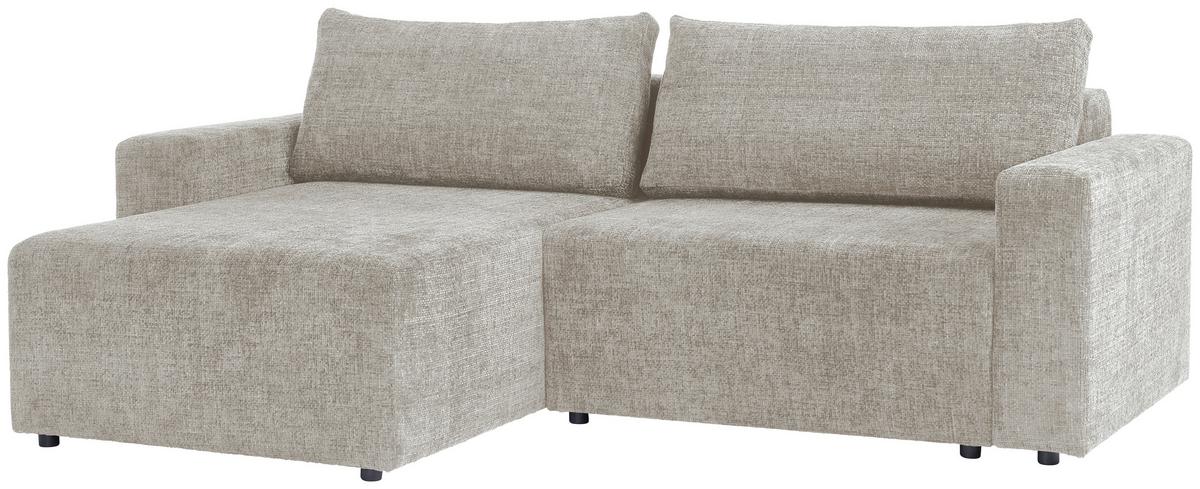 Ecksofa Dallas - Beige/Schwarz, MODERN, Holz/Kunststoff (173/258cm)