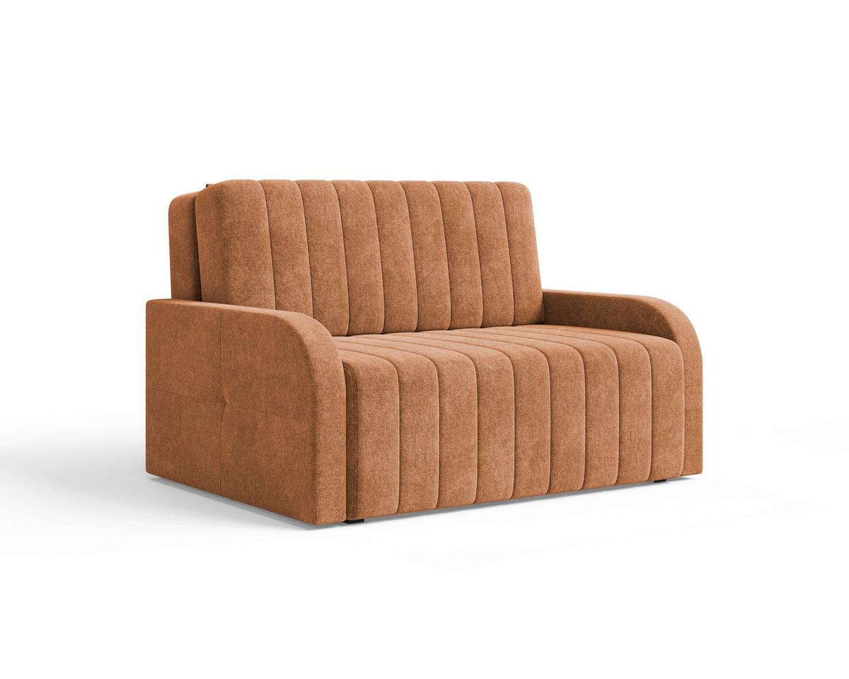 Schlafsofa Alaska Rostfarben, B: 141 cm - Rostfarben/Schwarz, Design, Textil (141/90/104cm) - MID.YOU