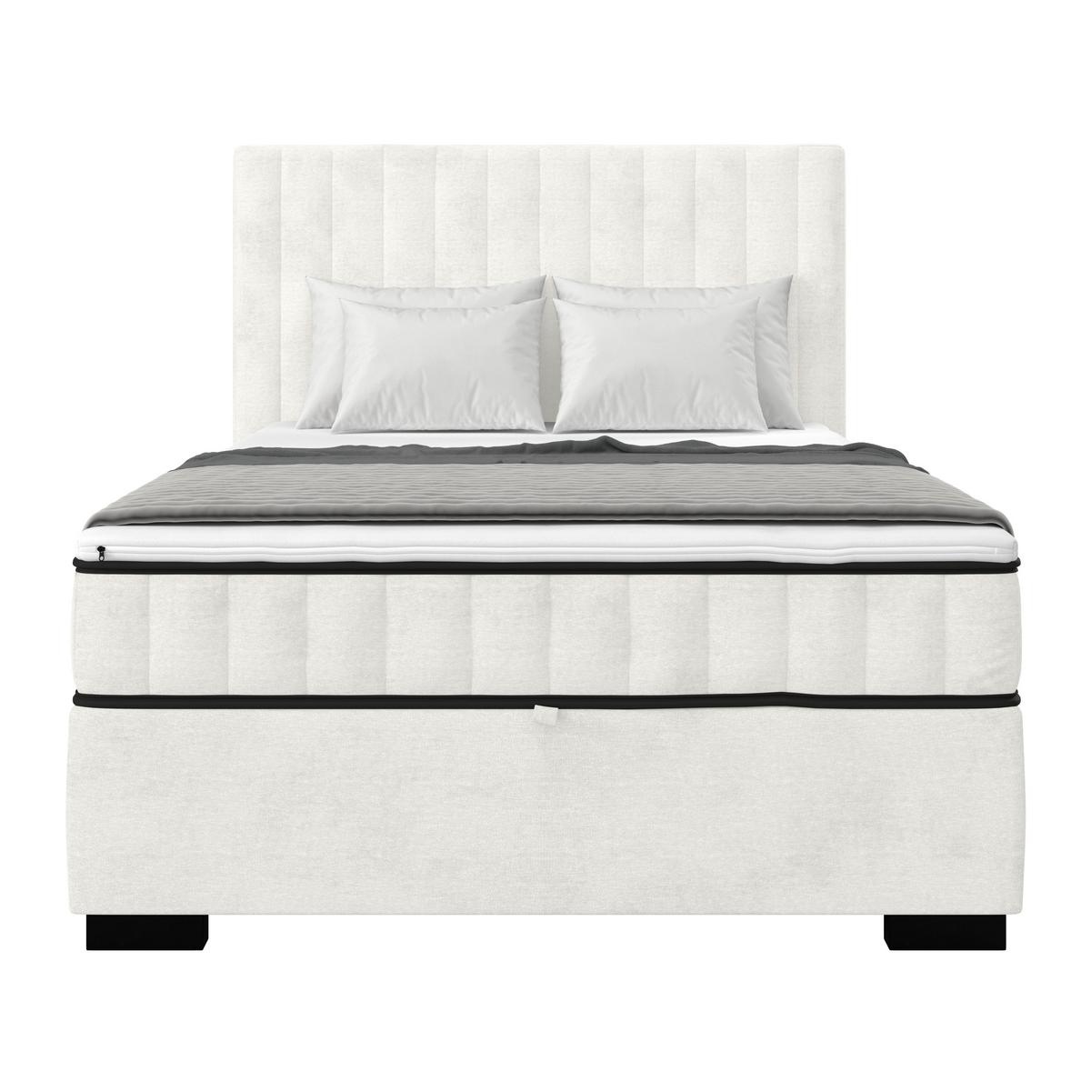 Boxbett Maya 120 - Creme/Schwarz, MODERN, Holz/Holzwerkstoff (120/200cm)