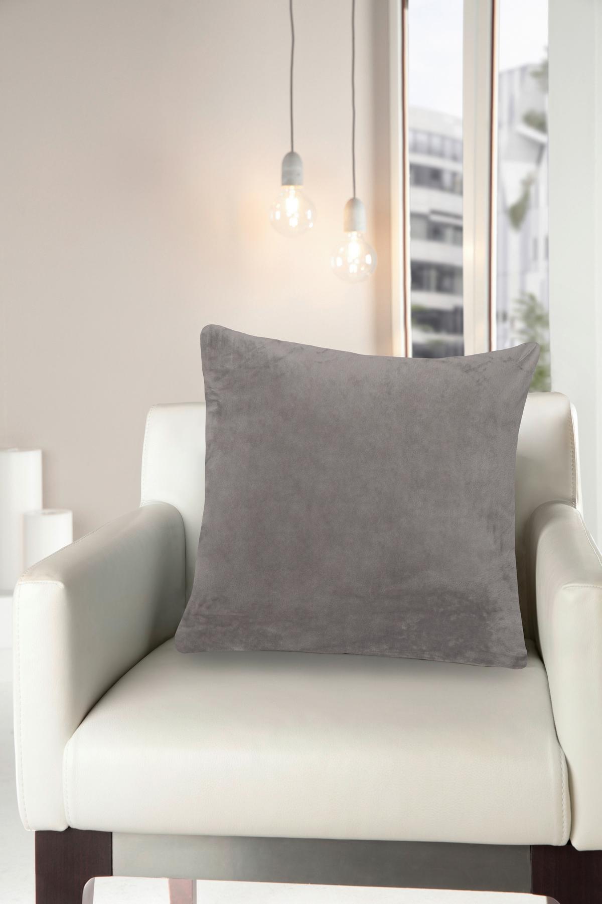 Kissenhülle Uta - Türkis/Taupe, KONVENTIONELL, Textil (40/40cm) - Ondega