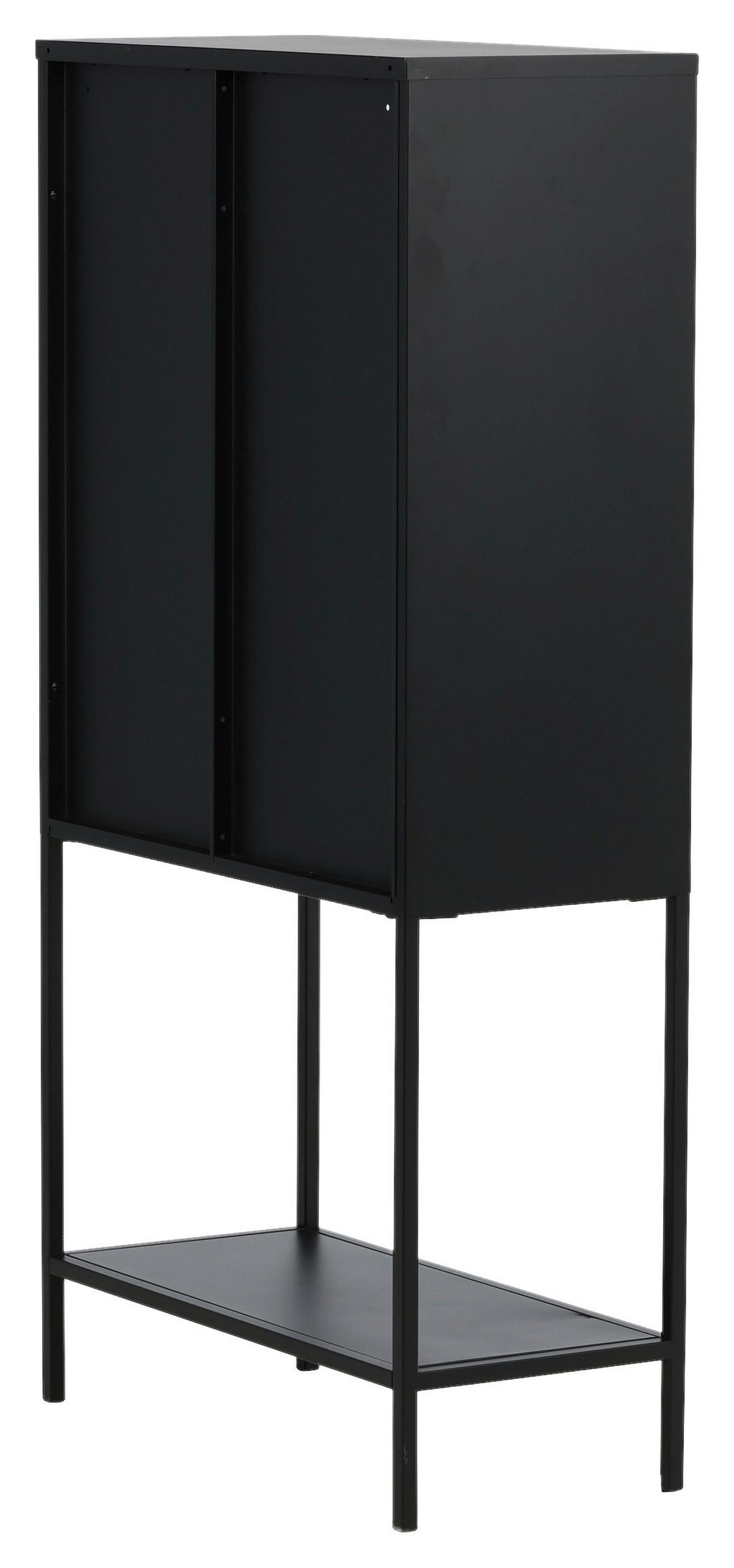 Vitrine Misha - Schwarz, Design, Metall (75/150/35cm) - Livetastic