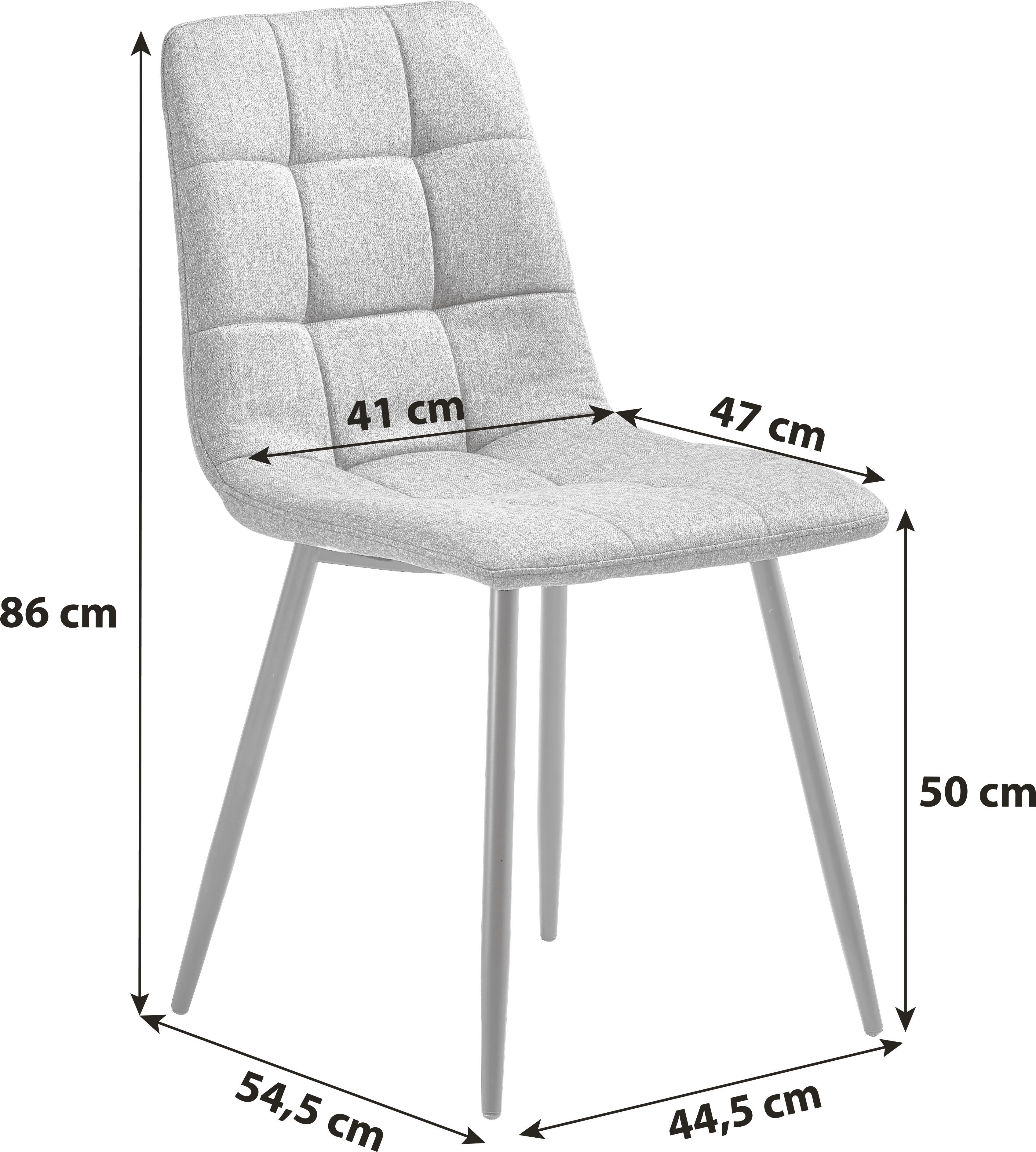 Stuhl Empoli Webstoff Beige, B: 45 Cm - Beige/Schwarz, MODERN, Holz/Textil (45/86/55cm) - Livetastic