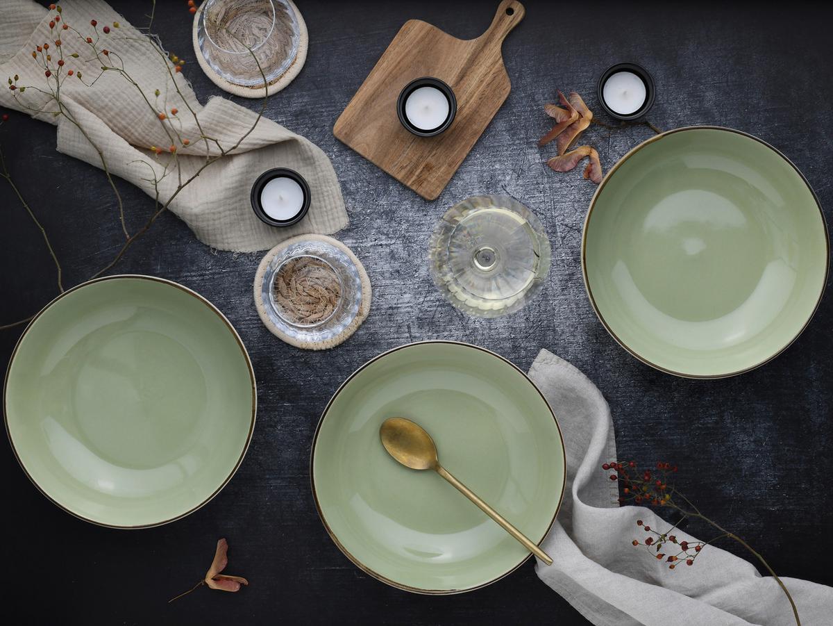 Schüsselset Nature Collection Green Life, 4--Teilig., Grün - Grün, Design, Keramik - Creatable
