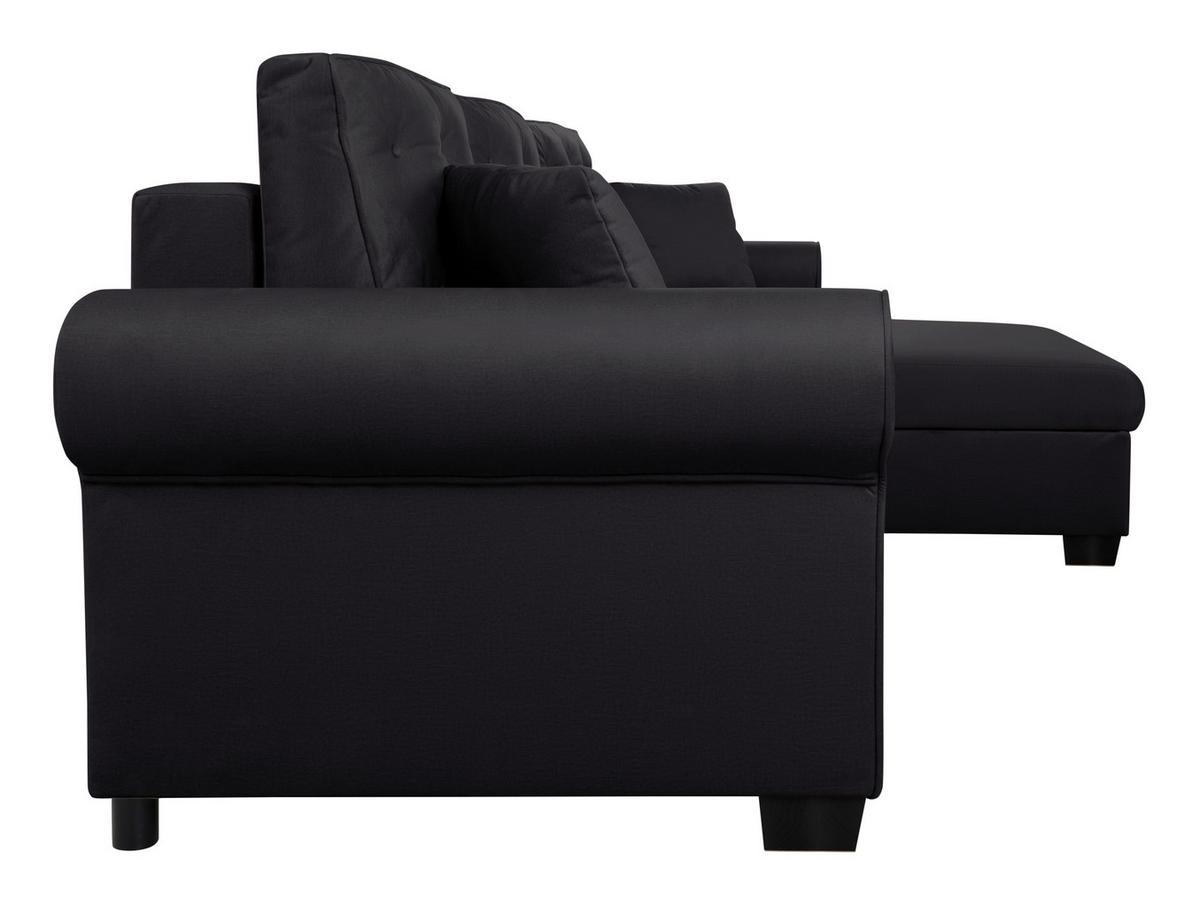 Ecksofa Arles Schwarz 25 S: 266x161 Cm - Buchefarben/Schwarz, Design, Textil (266/161cm) - MID.YOU