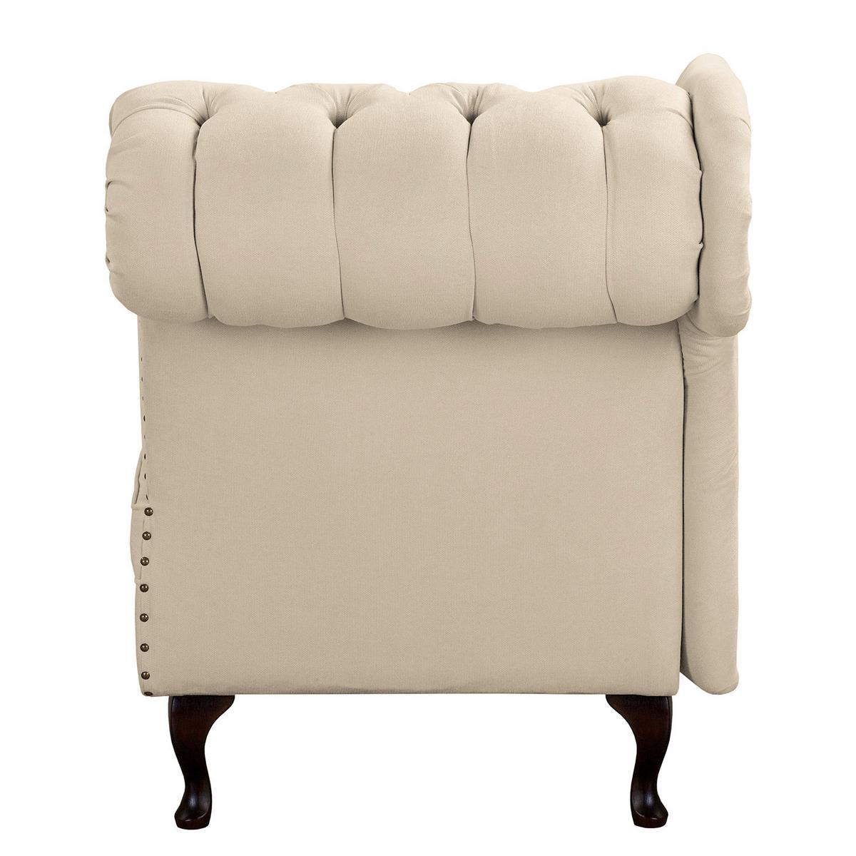 Récamiere Pako Creme B: 185cm - Creme/Braun, Design, Textil (185/93/75cm) - Livetastic