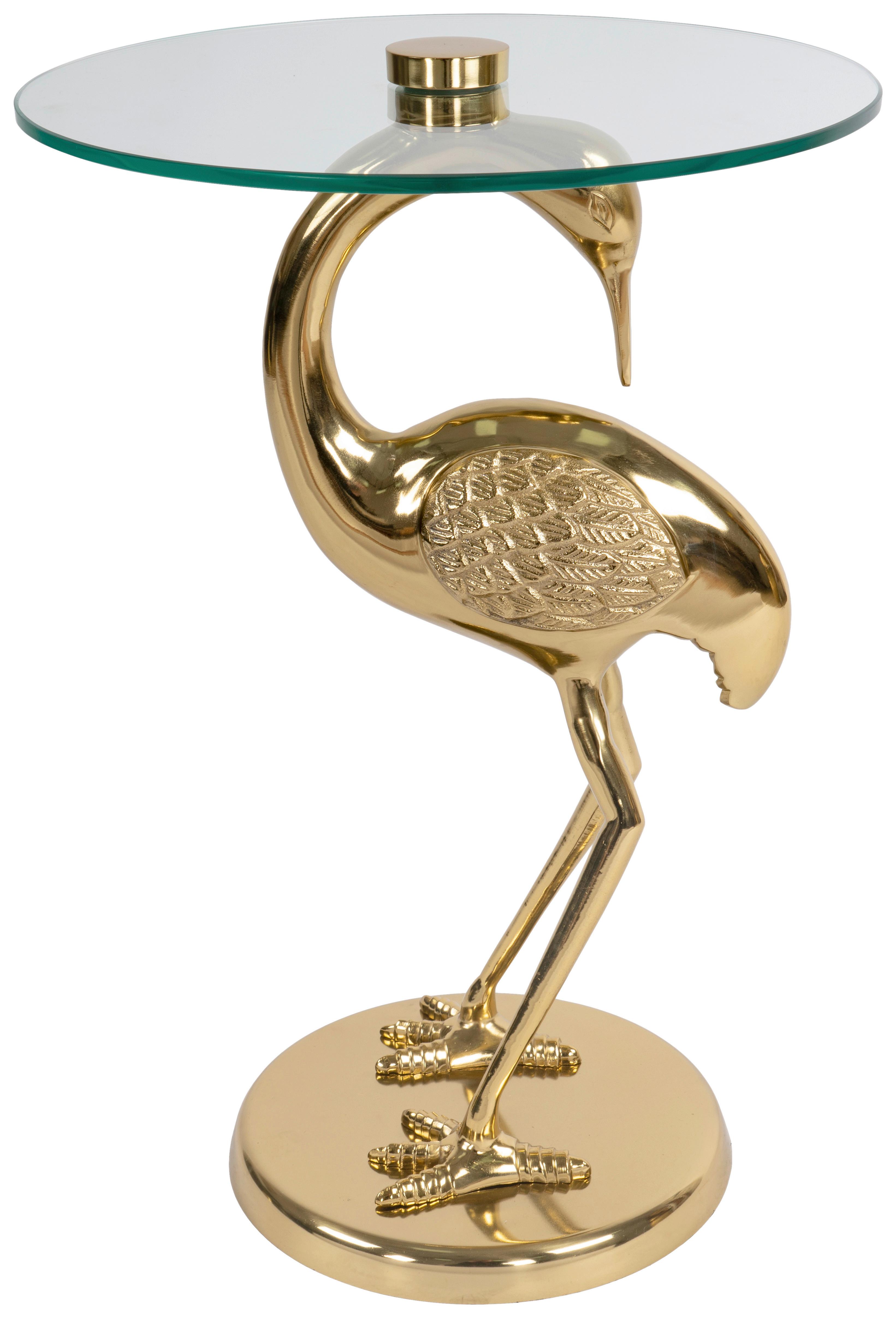 Beistelltisch Animalty 325 Goldfarben B: 58 Cm - Goldfarben, Design, Glas/Metall (40/40/58cm) - Kayoom
