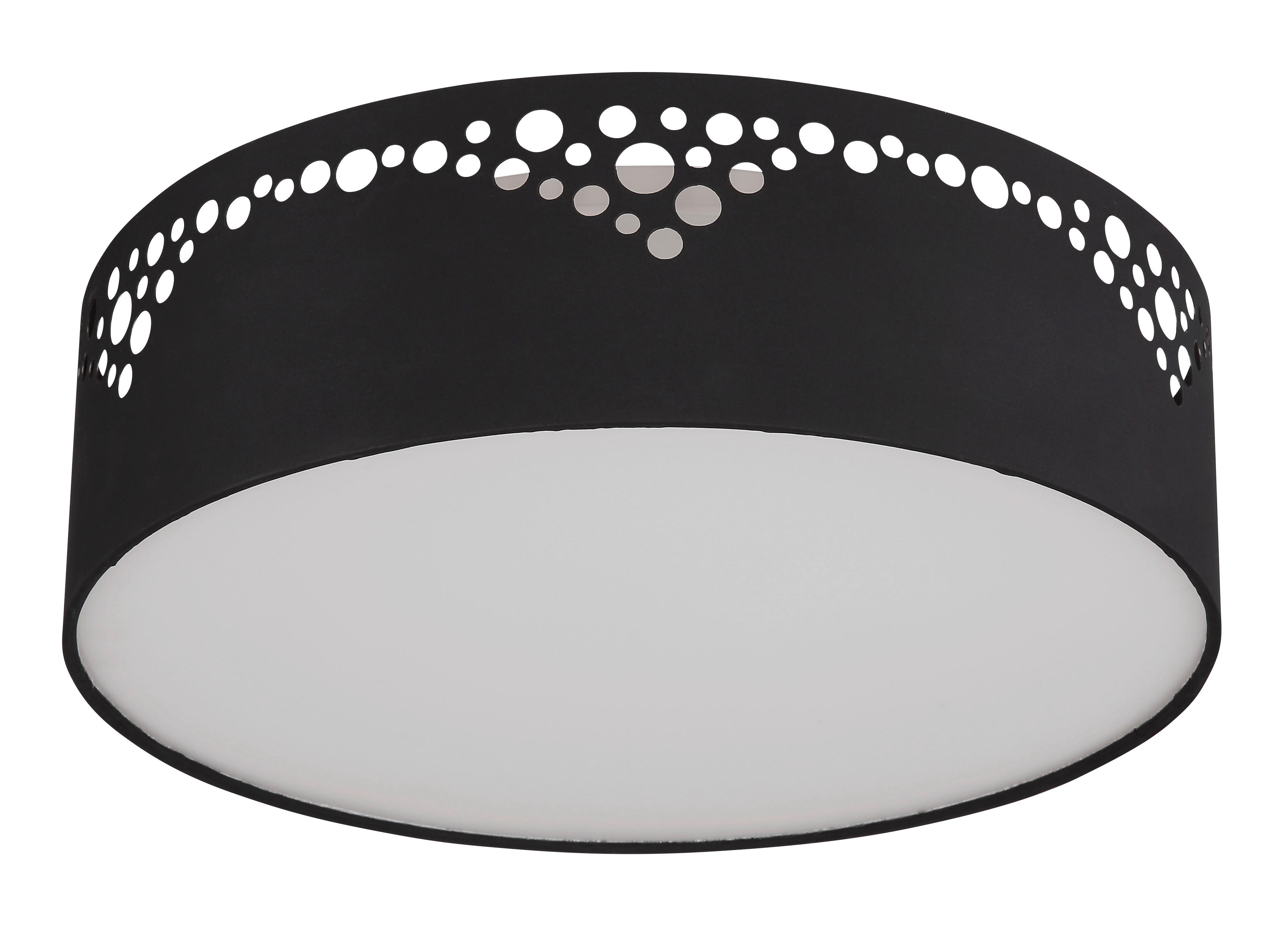 Deckenleuchte Ø 35 Cm 2-Flammig - Goldfarben/Opal, Design, Kunststoff/Textil (35/10cm) - Globo