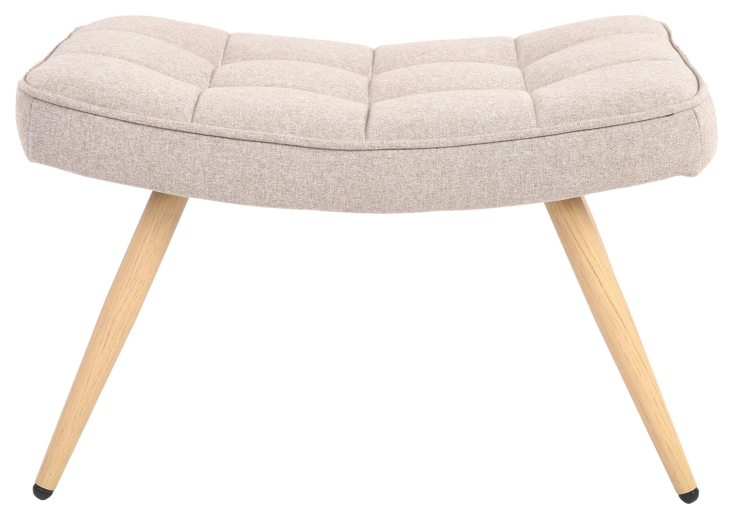 Hocker Uta Webstoff/Metall Beige Sitz Gepolstert H: 39 cm - Eichefarben/Beige, MODERN, Holzwerkstoff/Textil (60/39/41cm) - MID.YOU