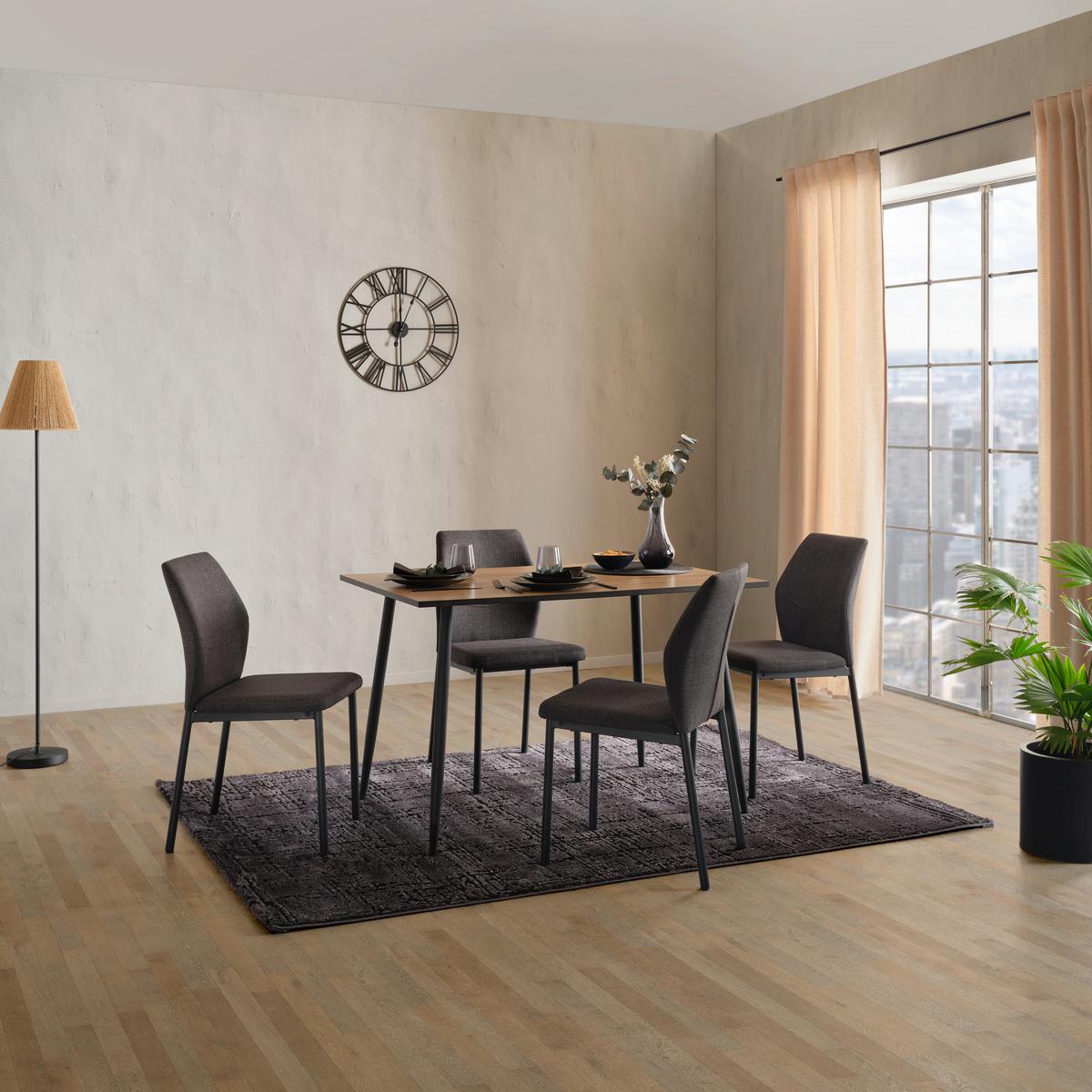 Esstisch Tom 120x76x80 Cm Naturfarben/schwarz - Schwarz/Naturfarben, KONVENTIONELL, Holzwerkstoff/Metall (120/76/80cm)