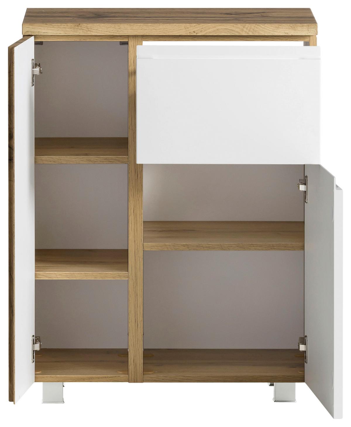 Hängeschrank Varese BxH: 65 79cm Weiß/Wotaneiche Dekor - Eiche Wotan/Weiß, MODERN, Holzwerkstoff (65/79/35cm) - Held