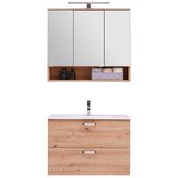 Badezimmer Fresh Eiche Dekor 3-teilig - Eiche Artisan/Weiß, KONVENTIONELL, Holzwerkstoff (100/168,5/46,5cm) - Ondega