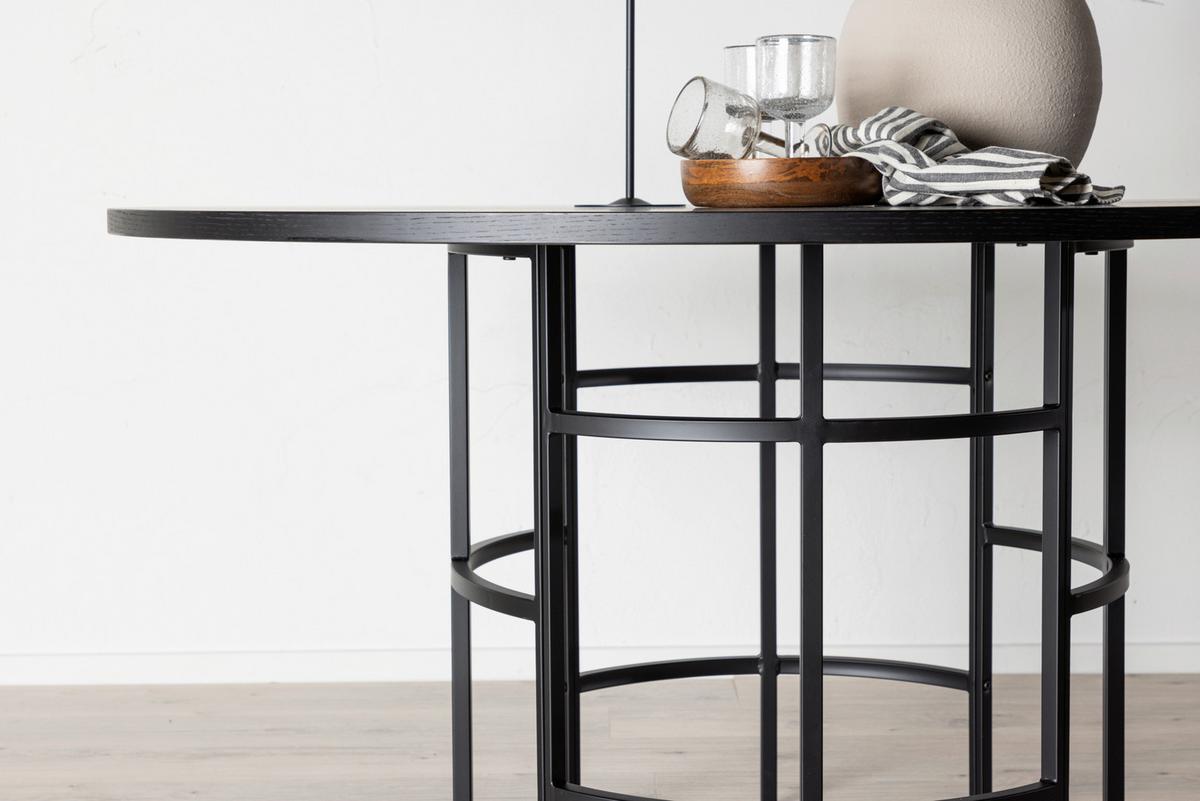 Esstisch Copenhagen - Schwarz, Design, Holzwerkstoff/Metall (140/140/74cm) - Livetastic