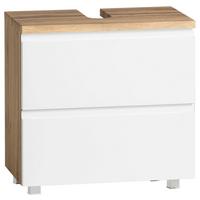 Waschbeckenunterschrank Varese B: 60 cm Wotaneiche Dekor/Weiß - Eiche Wotan/Weiß, MODERN, Holzwerkstoff (60/59/35cm) - Held