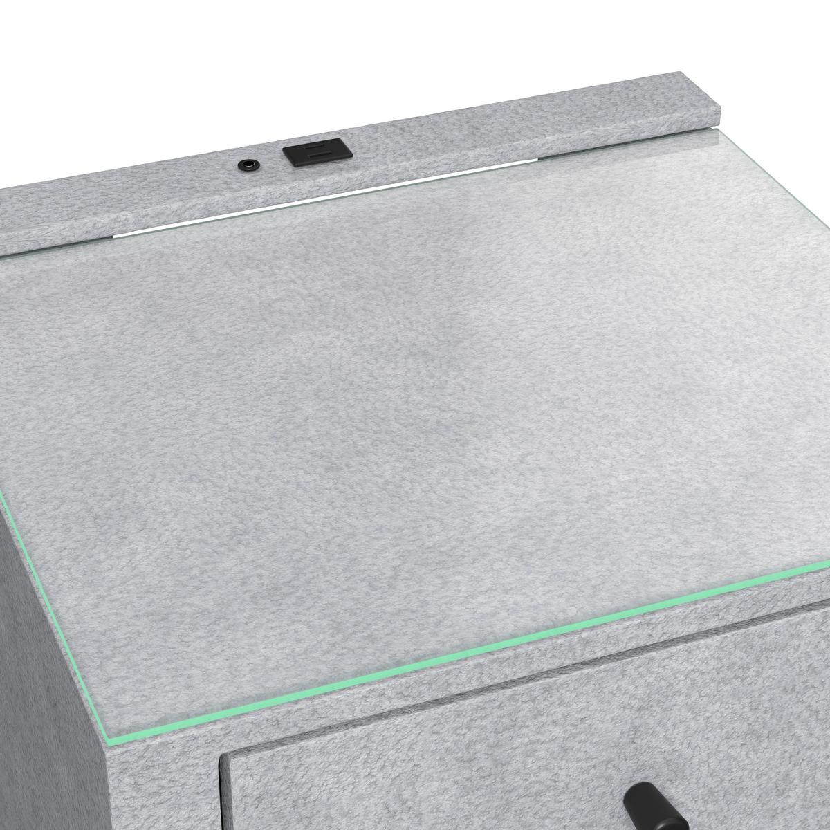 Nachtkästchen Elysia Hellgrau, B: 48cm - Hellgrau, Trend, Glas/Holz (48/68/45,5cm) - Luca Bessoni