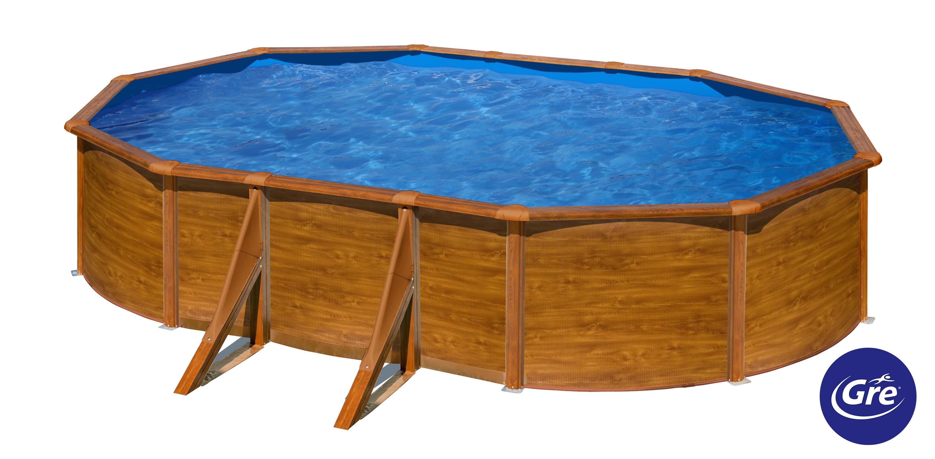 Pool-set Pacific - Braun, KONVENTIONELL, Metall (610/375/120cm) - Gre