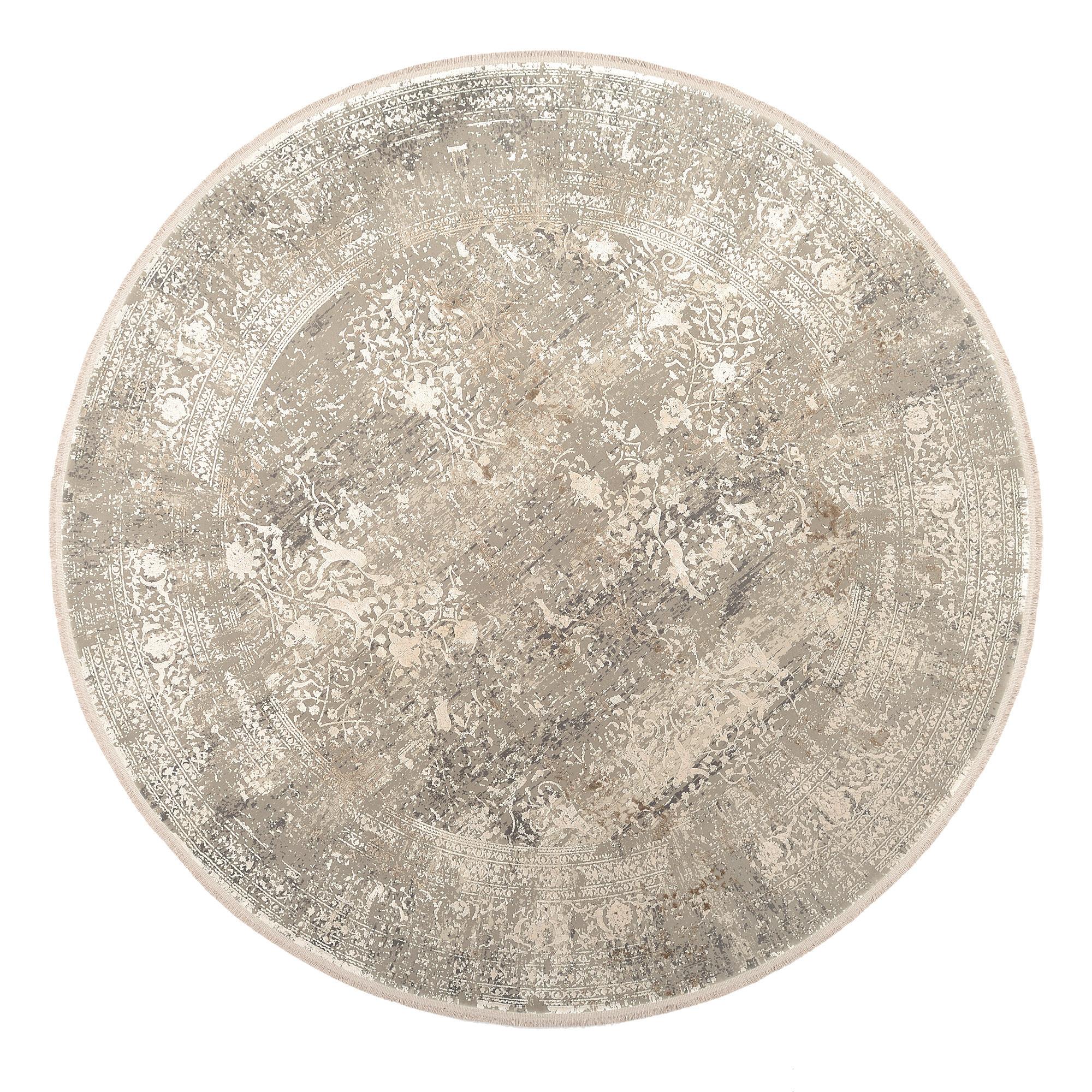 Webteppich Avignon Multicolor Rund Ø 200 cm - Goldfarben/Grau, Design, Textil (200cm) - Dieter Knoll