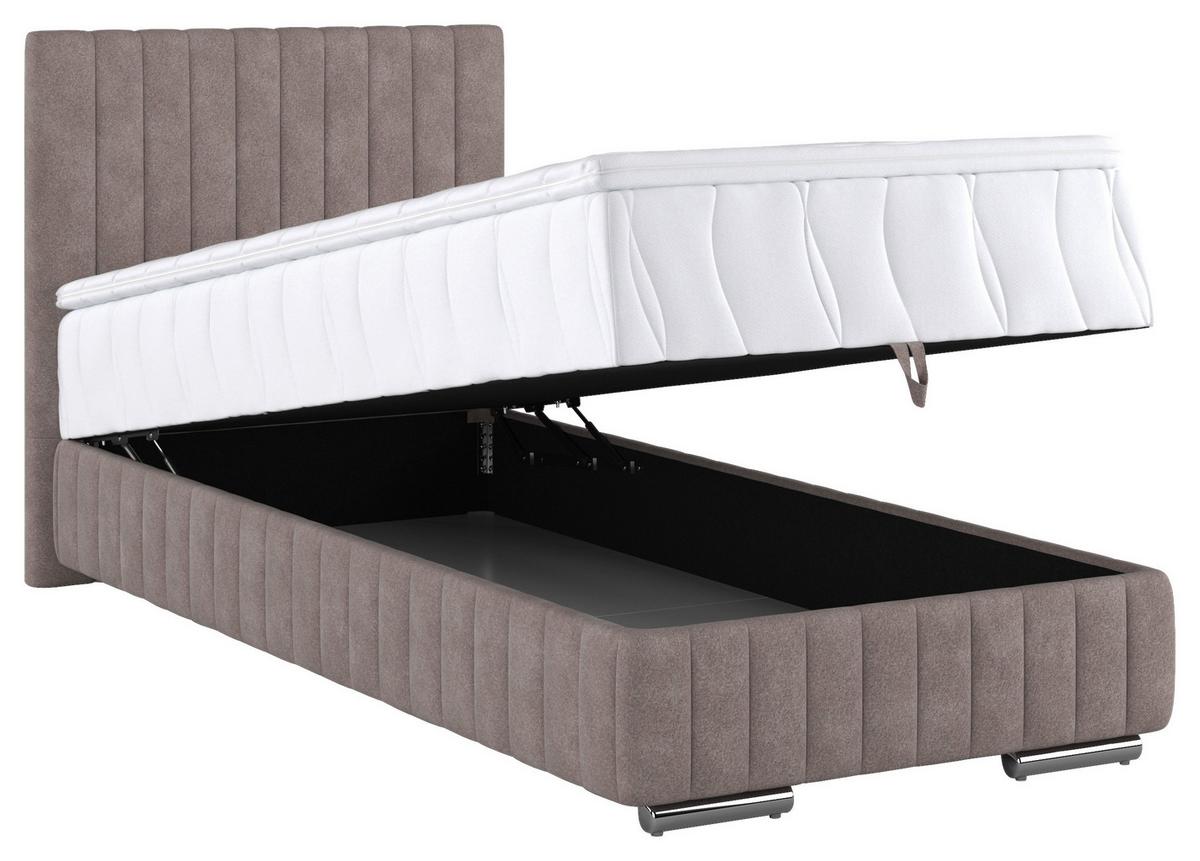 Box-ágy Beetle 90/200 Cm - szürke, Modern, faalapú anyag/textil (90/200cm)