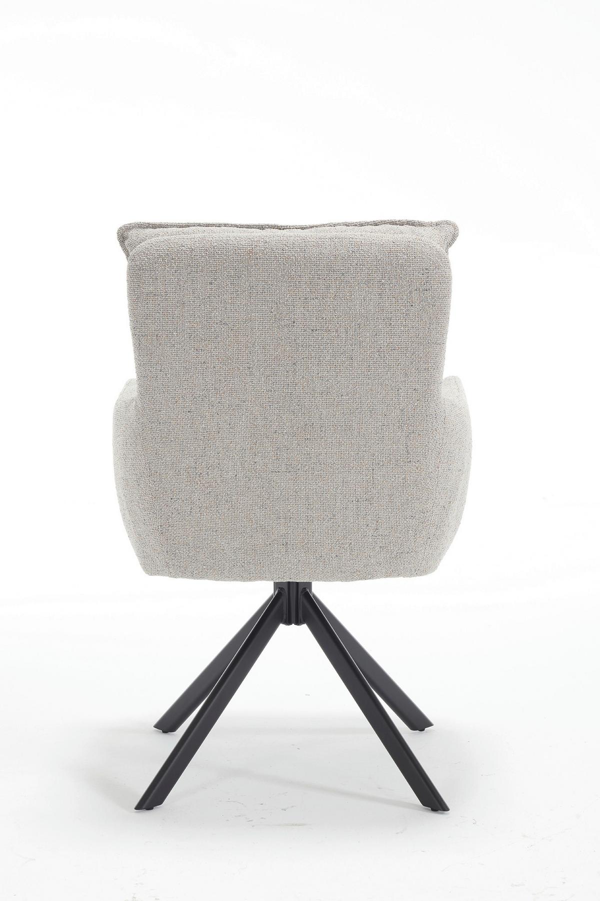 Armlehnstuhl Grau B: 60cm - Schwarz/Grau, MODERN, Textil/Metall (60/93/67cm) - Livetastic