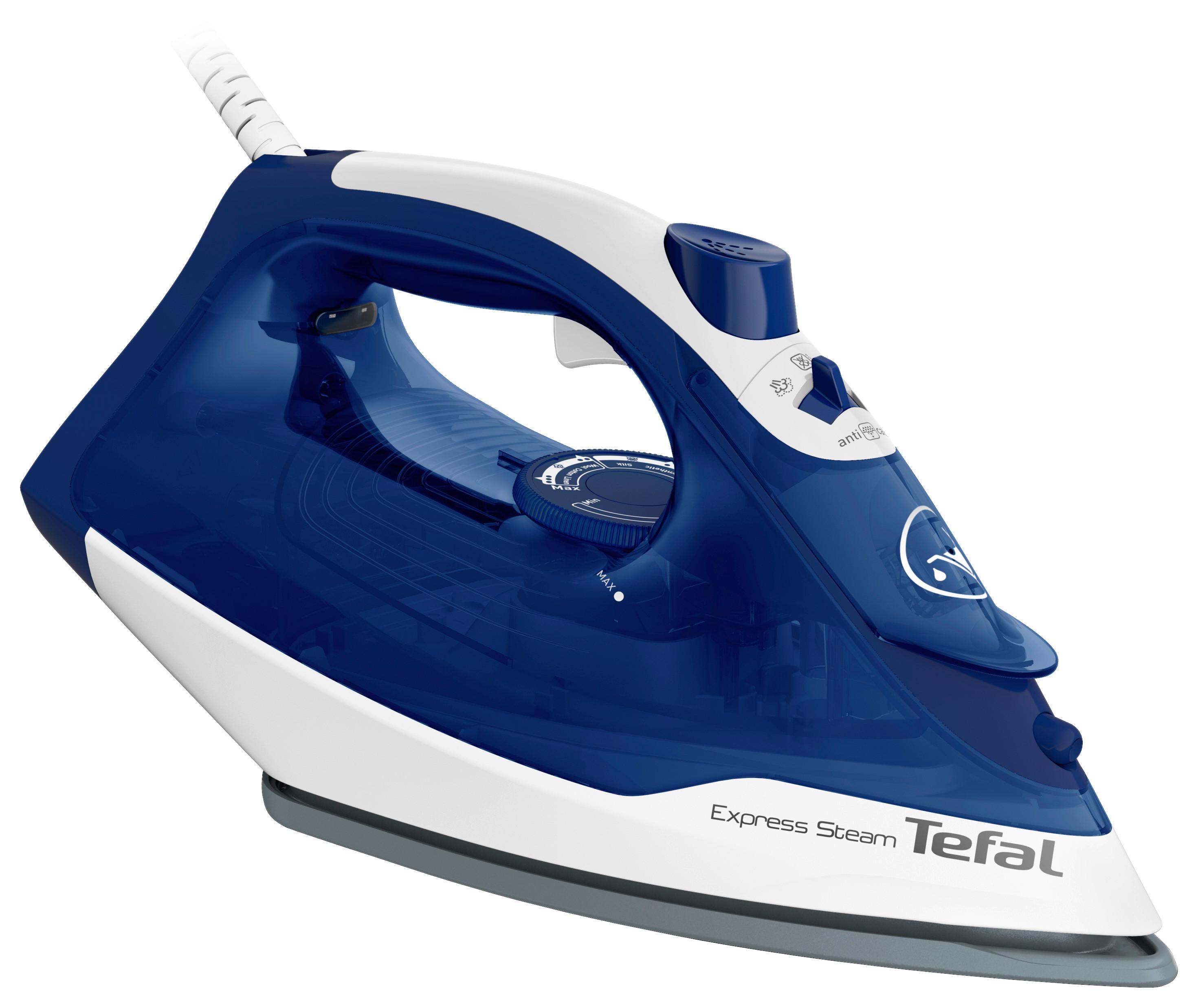 Dampfbügeleisen Fv2838 Blau/ Weiß 2400 W Sprayeinrichtung - Blau/Weiß, Basics, Keramik/Kunststoff (30/13/15cm) - Tefal
