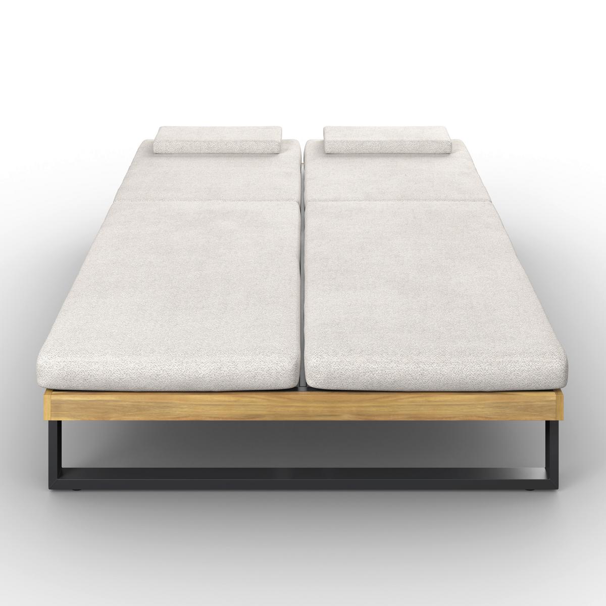 ZAHRADNÍ LEHÁTKO ELENYI - šedobéžová, Moderní, kov/dřevo (200/95/130cm) - Bessagi Garden