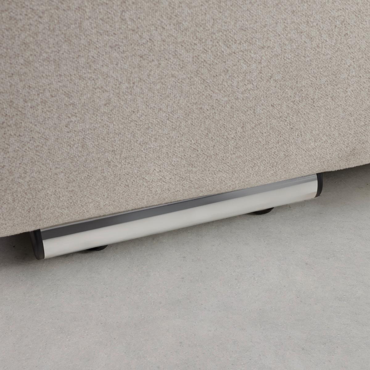 Posteľ boxspring s toperom, 200x200 cm, béžová - chrómová/béžová, Modern, kov/drevo (200/200cm) - Bessagi Home