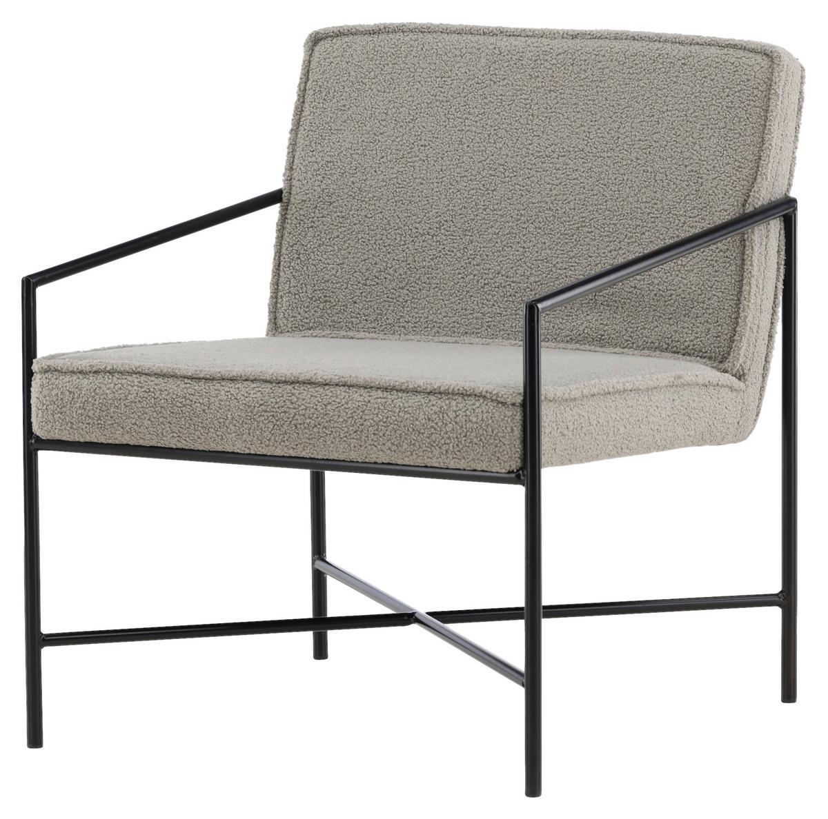 Sessel Rakel - Beige/Schwarz, Design, Textil/Metall (66/78/65cm) - Livetastic