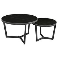 Couchtisch Ivan - Schwarz, KONVENTIONELL, Stein/Metall (68,5/68,5/43cm) - MID.YOU