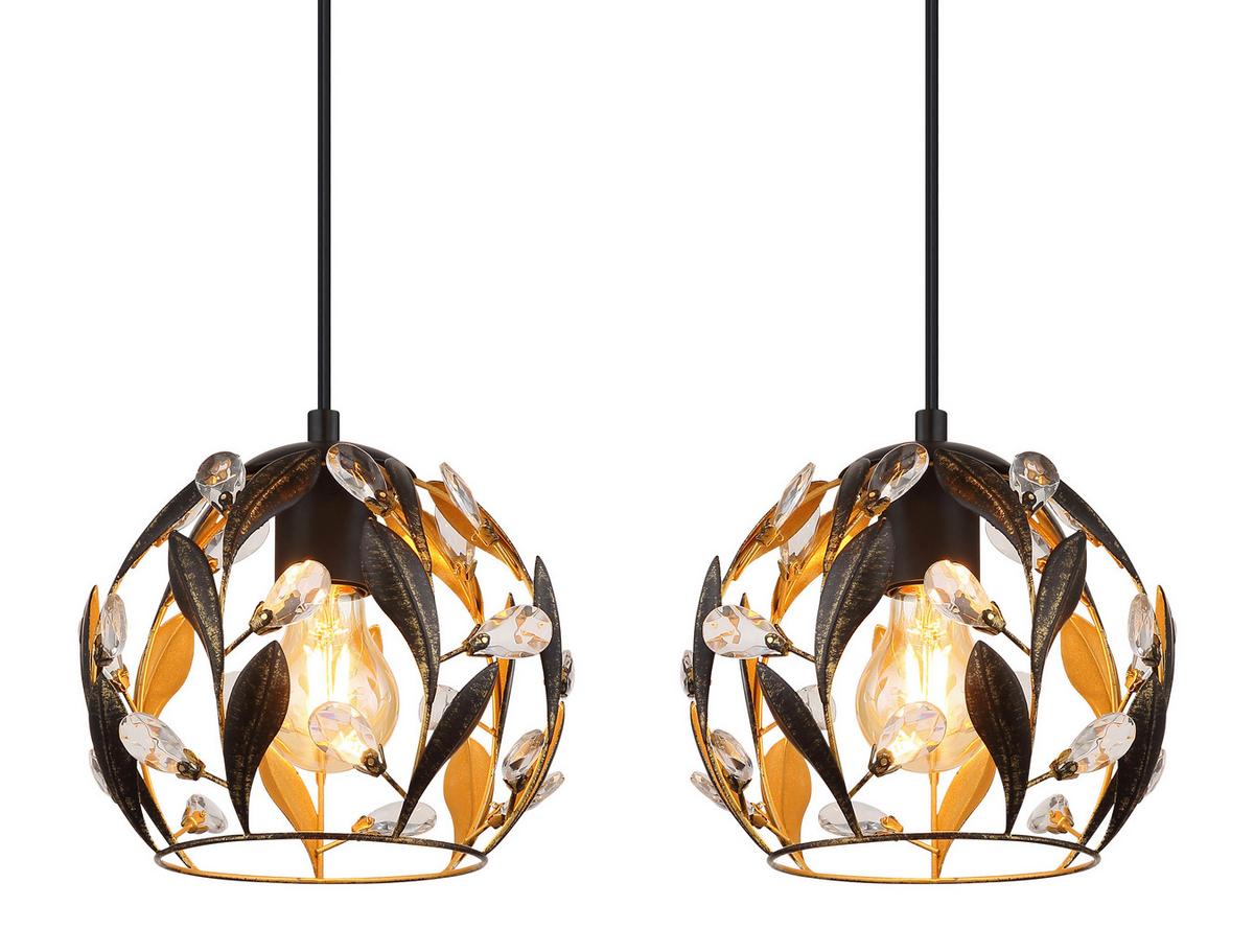 Hängeleuchte Mika Klar Schwarz Goldfarben L:74cm - Klar/Goldfarben, Basics, Kunststoff/Metall (74/20/150cm) - Globo
