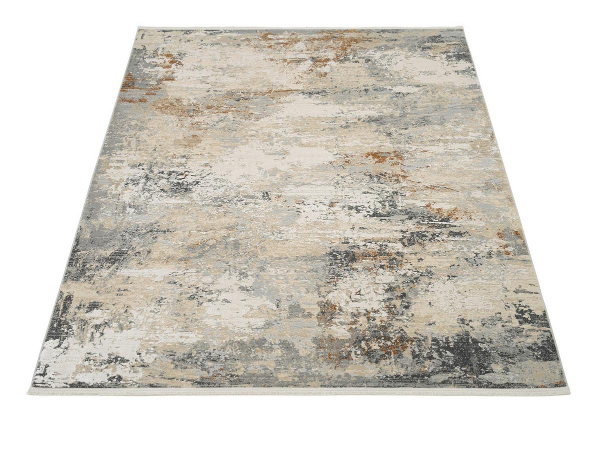 Webteppich Le Mans 29 - Beige/Grau, Design, Textil (67/130cm) - Dieter Knoll