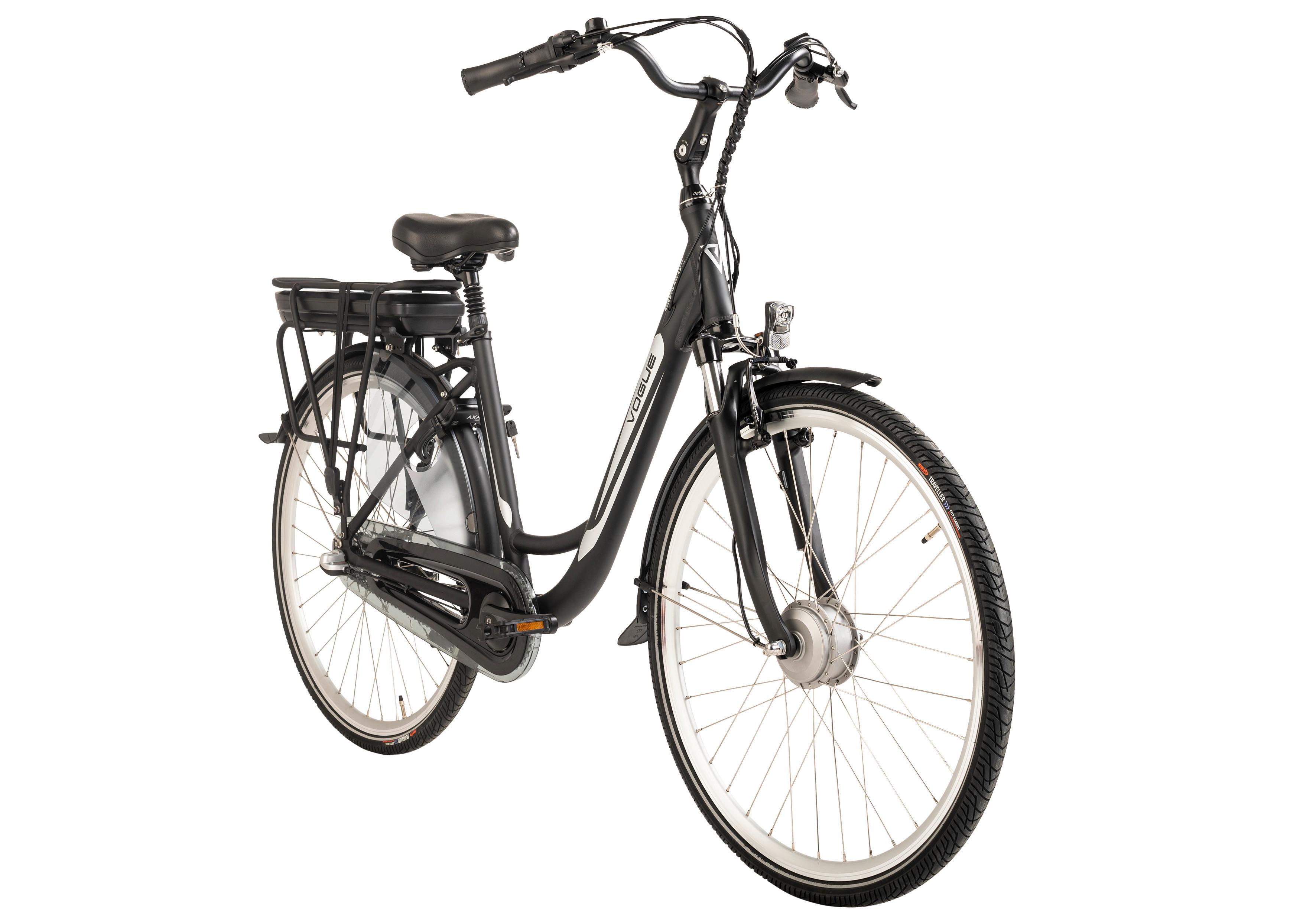 E-Bike City Damen Vogue Basic 28 Zoll, 120 km - Schwarz, Basics, Metall (180/70/100cm)