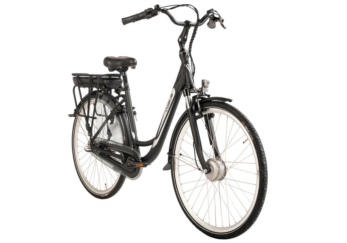 E-Bike City Damen Vogue Basic 28 Zoll, 120 km - Schwarz, Basics, Metall (180/70/100cm)