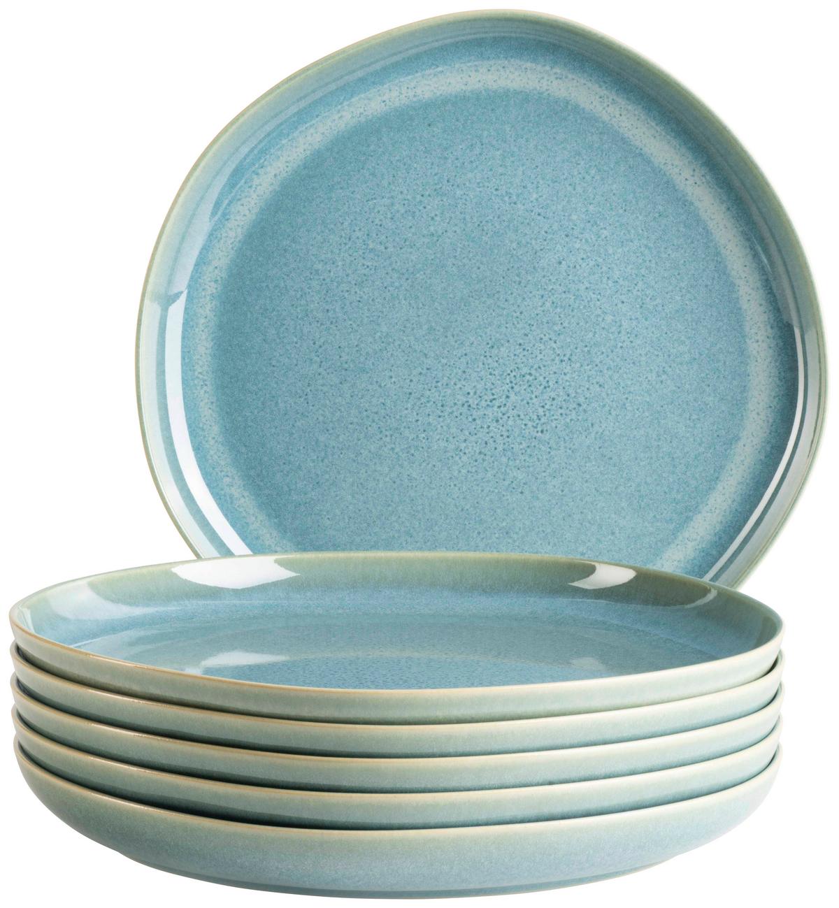 Tellerset Cordelia Grün, 6-teilig - Grün, Trend, Keramik (27cm) - Mäser