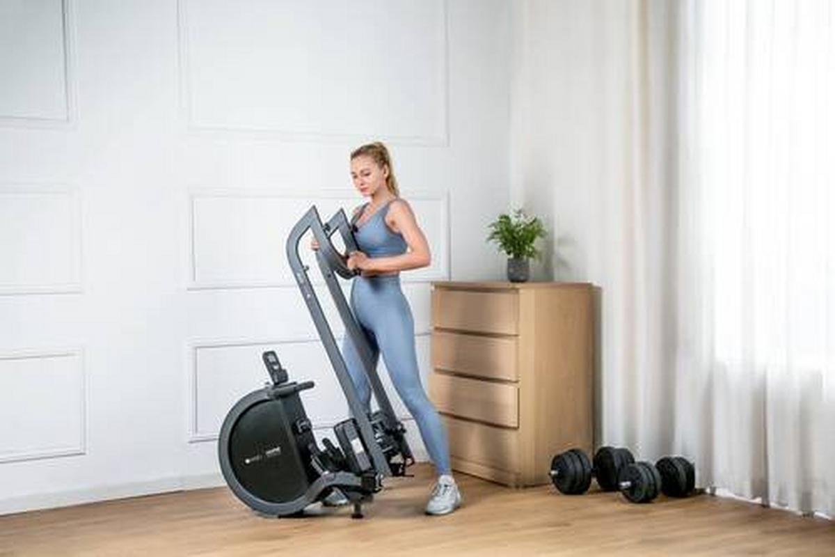 Rudergerät Rg 1000 Klappbar mit Transportrollen - Schwarz, KONVENTIONELL, Kunststoff/Metall (197,7/45/72,9cm) - Nabo