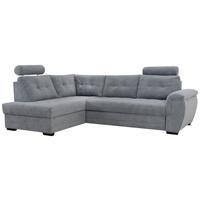 Ecksofa Falco New Grau, Lf: ca. 182x123cm - Schwarz/Grau, KONVENTIONELL, Textil (183/251cm) - Ondega