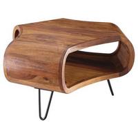 Konferenčný stolík WL5.603 masív - čierna/farba indického palisandra, Design, kov/drevo (55/55/38cm) - MID.YOU